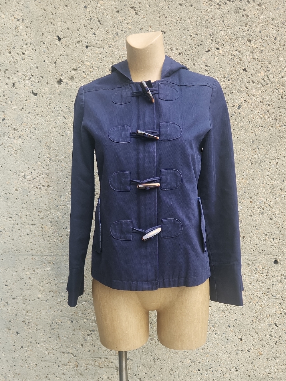 Banana Republic Navy Toggle Hooded Utility Jacket